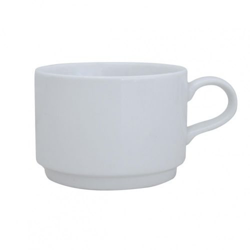 Q Basic Stackable Coffee Cup hoch, Inhalt 22 cl. weiß, mit Option zum Bedrucken